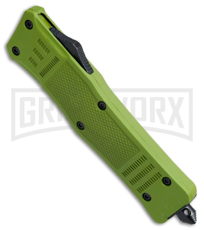 Atomic Defender Large OTF Automatic Knife OD Green - Serr Two Tone Dagger 4 Atomic Defender Large OTF Automatic Knife OD Green - Serr Two Tone Dagger - Image 2