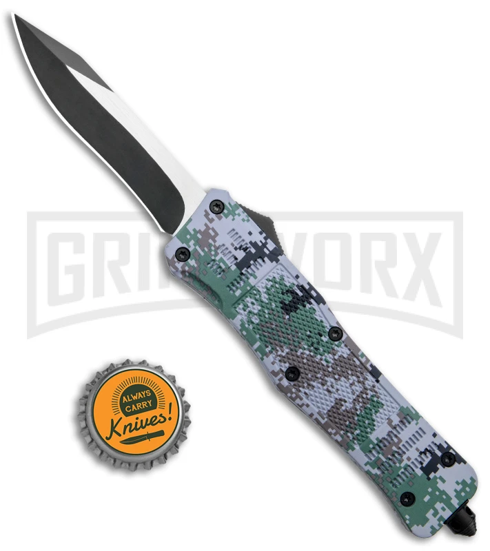 Atomic Defender Large OTF Recurve Auto Knife Gray Digi Camo - Two Tone Plain 6 Atomic Defender Large OTF Recurve Auto Knife Gray Digi Camo - Two Tone Plain - Image 4