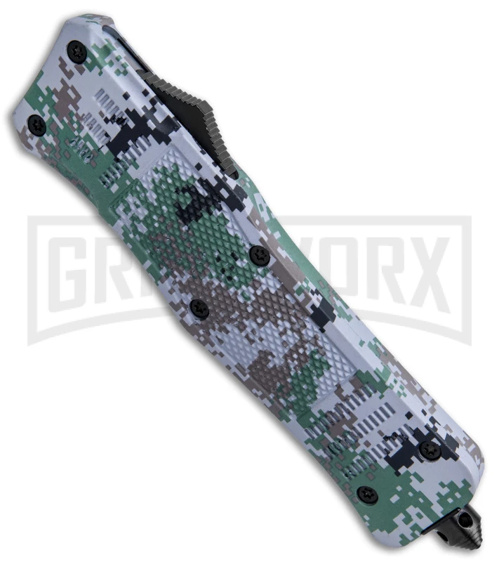 Atomic Defender Large OTF Recurve Auto Knife Gray Digi Camo - Two Tone Plain 4 Atomic Defender Large OTF Recurve Auto Knife Gray Digi Camo - Two Tone Plain - Image 2