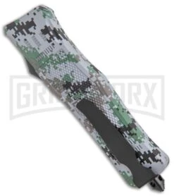 Atomic Defender Large OTF Auto Grey Digi Camo - Two Tone Tanto, Serr -Kershaw Store Atomic Defender Large OTF Auto Gray Digi Camo TT Tanto Serr GX 38224 jr side large