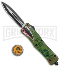 Atomic Defender Large OTF Automatic Knife Green Warhawk - Two Tone Dagger -Kershaw Store Atomic Defender Large OTF Auto Green Warhawk TT Dagger GX 37732 jr bottlecap large