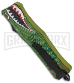 Atomic Defender Large OTF Automatic Knife Green Warhawk - Two Tone Dagger -Kershaw Store Atomic Defender Large OTF Auto Green Warhawk TT Dagger GX 37732 jr side large