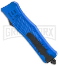 Atomic Defender Large OTF Automatic Knife Police Blue - 2 Tone Blue Dagger Serr -Kershaw Store Atomic Defender Large OTF Auto Police Blue Blue TT Dagger Serr GX 37325 jr side large