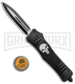 Atomic Defender Large OTF Automatic Knife Punisher Black - Two Tone Dagger -Kershaw Store Atomic Defender Large OTF Auto Punisher Black TT Dagger GX 37200 jr bottlecap large