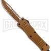 Atomic Defender Large OTF Automatic Knife Sand Brown - Brown Two Tone Drop Point -Kershaw Store Atomic Defender Large OTF Auto Sand Brown Brown TT DP GX 37338 jr large