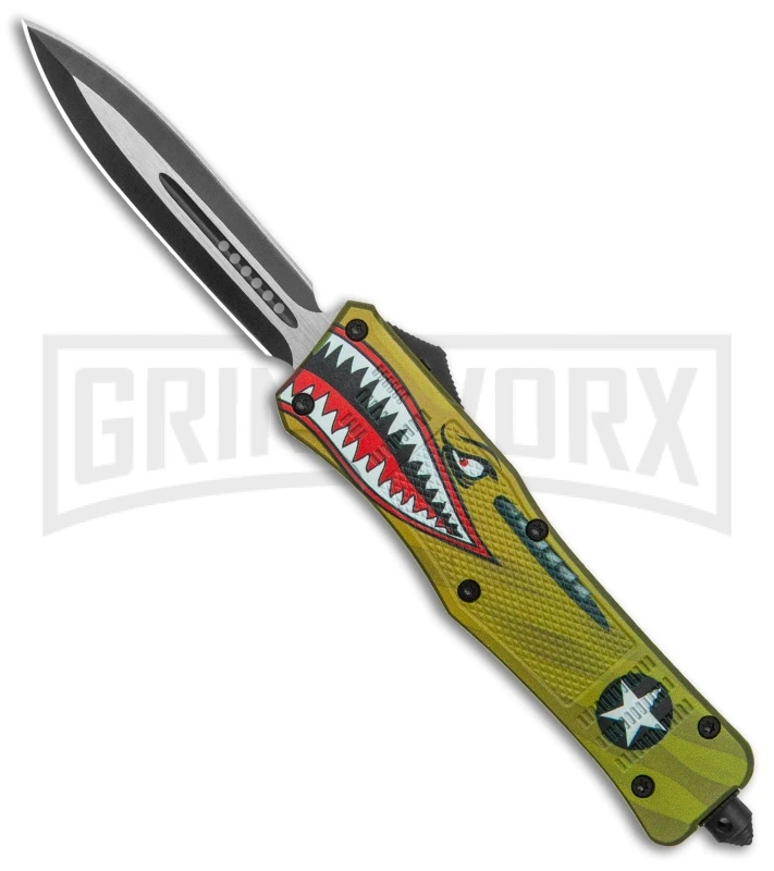 Atomic Defender Large OTF Auto Knife Yellow Warhawk - Two Tone Dagger 3 Atomic Defender Large OTF Auto Knife Yellow Warhawk - Two Tone Dagger