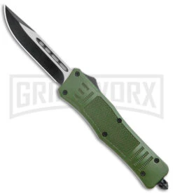 Atomic Defender Medium OTF Automatic Knife Dark Green - Two Tone Drop Point