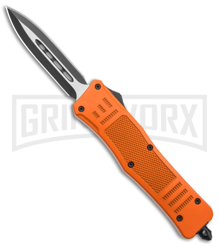 Atomic Defender Medium OTF Automatic Knife Orange - Two Tone Dagger 3 Atomic Defender Medium OTF Automatic Knife Orange - Two Tone Dagger