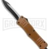 Atomic Defender Medium OTF Automatic Knife Sand Brown - Two Tone Recurve