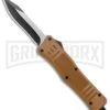 Atomic Defender Medium OTF Automatic Knife Sand Brown - Recurve Two Tone -Kershaw Store Atomic Defender Medium OTF Auto Sand Brown Recurve TT GX 37475 jr large