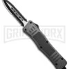 Atomic Defender Medium OTF Automatic Knife Gray - Two Tone Serrated Dagger