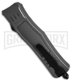 Atomic Defender Medium OTF Automatic Knife Gray - Two Tone Serrated Dagger -Kershaw Store Atomic Defender Medium OTF Automatic Knife Gray Two Tone Serrated Dagger GX 38808 td side large