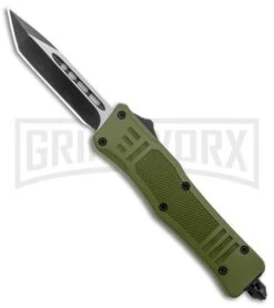Atomic Defender Mini OTF Automatic Knife Army Green - Two Tone Tanto