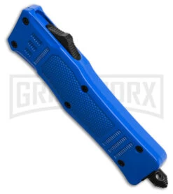 Atomic Defender Mini OTF Automatic Knife Black - Two Tone Serrated Dagger -Kershaw Store Atomic Defender Mini OTF Blue Automatic Dagger Knife Two Tone Serr GX 43094 hd spine large