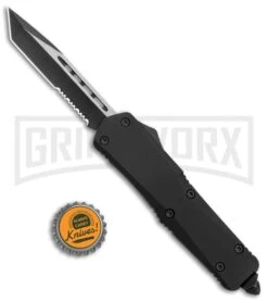 Atomic Lance Tanto Black OTF Automatic Knife - Two Tone Serr -Kershaw Store Atomic Lance Tanto Black OTF Auto TT Serr GX 19199 jr bottlecap large