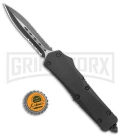 Atomic Lance Black OTF Automatic Knife - Two Tone Double Serr -Kershaw Store Atomic Large Shield Dagger Black OTF Auto TT Double Serr GX 38227 jr bottlecap large