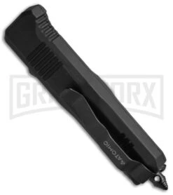 Atomic Shield Dagger Black OTF Automatic Knife - Plain -Kershaw Store Atomic Shield Dagger Black TT Plain BP 19060 jr side large