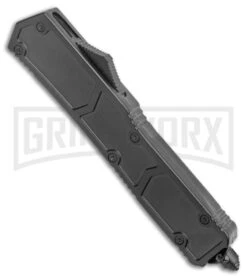 Atomic Slim OTF Smooth Scale Automatic Knife - Dagger 2 Tone Plain -Kershaw Store Atomic Slim Dagger Black OTF Smooth Scales TT GX 38191 jr spine large