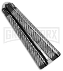 BB Barfly Sim. Carbon Fiber Bottle Opener Butterfly Trainer - Satin -Kershaw Store BB Barfly Bottle Opener Butterfly Trainer Sim CF BHQ 68441 jr side 2 2 large
