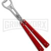 BB Barfly Pro V3 Red Bottle Opener Butterfly Trainer - Satin Plain -Kershaw Store BB Barfly Pro V3 Red Bottle Opener Butterlfy Trainer BHQ 87773 td large