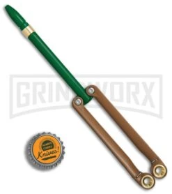 BaliYo By Spyderco Butterfly Pen Flipper Green/Brown -Kershaw Store BaliYo by Spyderco Butterfly Pen Fisher Space Pen Green Brown USA Made BHQ 71877 er bottlecap large