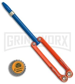 BaliYo By Spyderco Butterfly Pen Flipper Orange/Blue -Kershaw Store BaliYo by Spyderco Butterfly Pen Fisher Space Pen Orange Blue USA Made BHQ 71880 er bottlecap large