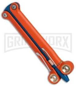 BaliYo By Spyderco Butterfly Pen Flipper Orange/Blue -Kershaw Store BaliYo by Spyderco Butterfly Pen Fisher Space Pen Orange Blue USA Made BHQ 71880 er side large