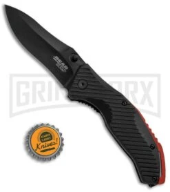 Bear Edge Black W/ Red Backspacer Spring Assisted Knife - Black Plain 9 Bear Edge Black W/ Red Backspacer Spring Assisted Knife - Black Plain -Kershaw Store Bear Edge 4.5in SA Black Red Backspacer Black 61103 BHQ 68071 jr bottlecap large