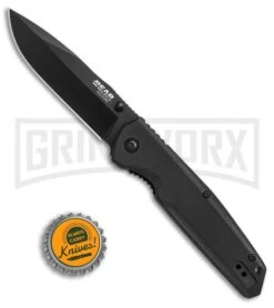 Bear Edge 61100 Black G-10 Spring Assisted Knife - Black Plain -Kershaw Store Bear Edge black G10 black 61100 BHQ 68033 er size large