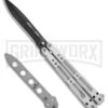 Bear OPS Bear Song IV Silver Balisong Butterfly Knife W/Trainer - Black Plain -Kershaw Store Bear Ops Bear Song IV Aluminum trainer black BHQ 74868 er large