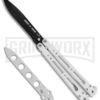 Bear OPS Bear Song IV Arctic White Balisong Butterfly Knife W/Trainer - Black -Kershaw Store Bear Ops Bear Song IV Butterfly Arctic White Trainer Satin B 400 ALW B BHQ 79336 jr both large