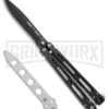 Bear OPS Bear Song IV Black Balisong Butterfly Knife W/Trainer - Black Plain 1 Bear OPS Bear Song IV Black Balisong Butterfly Knife W/Trainer - Black Plain -Kershaw Store Bear Ops Bear Song IV Butterfly Black Aluminum Trainer Black BHQ 75569 jr large
