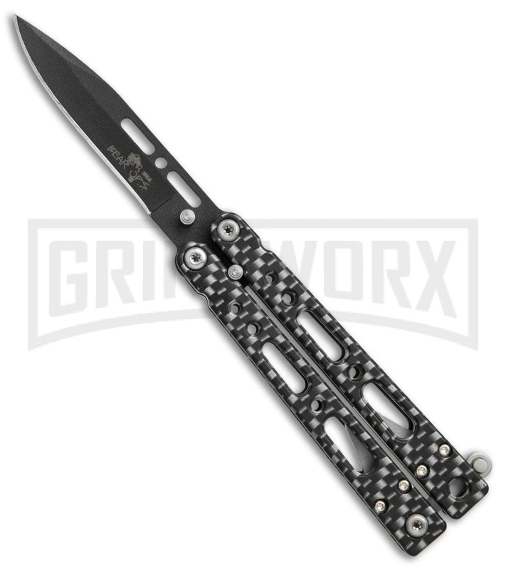 Bear OPS Bear Song IV Sim. Carbon Fiber Small Butterfly Knife - Black Plain 3 Bear OPS Bear Song IV Sim. Carbon Fiber Small Butterfly Knife - Black Plain