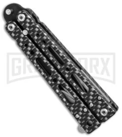 Bear OPS Bear Song IV Sim. Carbon Fiber Small Butterfly Knife - Black Plain 8 Bear OPS Bear Song IV Sim. Carbon Fiber Small Butterfly Knife - Black Plain -Kershaw Store Bear Ops Bear Song IV small sim carbon fiber black BHQ 75950 er spine large