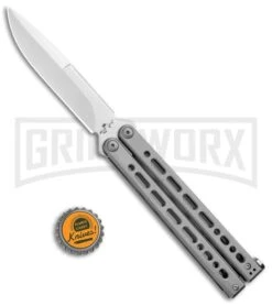 Bear Ops Bear Song VIII Gray Butterfly Knife - Bayonet Satin Plain -Kershaw Store Bear Ops Bear Song VIII Butterfly Bayo Satin B 820 SS S BHQ 102071 jr bottlecap large