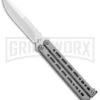 Bear Ops Bear Song VIII Gray Butterfly Knife - Bayonet Satin Plain -Kershaw Store Bear Ops Bear Song VIII Butterfly Bayo Satin B 820 SS S BHQ 102071 jr large