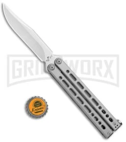 Bear Ops Bear Song VIII Gray Butterfly Knife - Clip Point Satin Plain 9 Bear Ops Bear Song VIII Gray Butterfly Knife - Clip Point Satin Plain -Kershaw Store Bear Ops Bear Song VIII Butterfly DP Satin B 800 SS S BHQ 102069 jr bottlecap large