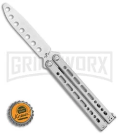 Bear Ops Bear Song VIII Silver Butterfly Trainer - Bead Blast Dull -Kershaw Store Bear Ops Bear Song VIII Butterfly Trainer 4.5 Satin B 821 SS S BHQ 117625 LS Bottlecap large