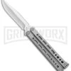 Bear Ops Bear Song VIII Small Gray Butterfly Knife - Clip Point Satin Plain -Kershaw Store Bear Ops Bear Song VIII Small Butterfly Gray Satin CP BHQ 145121 jr large