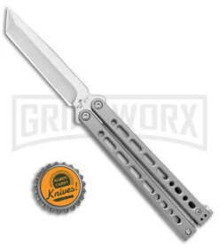 Bear Ops Bear Song VIII Small Gray Butterfly Knife - Tanto Satin Plain -Kershaw Store Bear Ops Bear Song VIII Small Butterfly Gray Satin Tanto BHQ 145127 jr bottlecap large