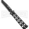 Bear & Son 115B Tanto Black Butterfly Knife - Black Plain -Kershaw Store Bear Son 115TANB Tanto Butterfly Knife Black 4in Black BHQ 50073 td large