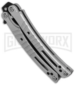 Bear OPS Bear-Song VI Gray Butterfly Knife - Black Plain 7 Bear OPS Bear-Song VI Gray Butterfly Knife - Black Plain -Kershaw Store Bear Son Breeden B 600 AIBK B 35033 BHQ 51711 jr side large