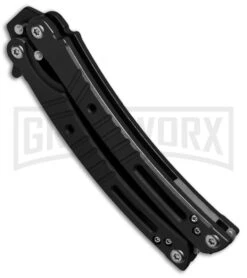 Bear OPS Bear-Song VI Black Butterfly Knife - Black Plain -Kershaw Store Bear Son Breeden B 600 B 35032 BHQ 51710 jr side large
