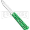 Bear & Son Knives Green Large 117 Balisong Butterfly Knife - Satin Plain -Kershaw Store Bear Son Butterfly Green 117GR BHQ 114199 LS large