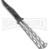 Bear & Son Knives SS14D Stainless Steel Butterfly Knife - Clip Point Damascus -Kershaw Store Bear Son Clip Point Butterfly SS Damascus BHQ 88016 er large