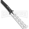 Bear & Son 115TANW White Butterfly Knife - Tanto Black Plain -Kershaw Store Bear Son Large Butterfly tanto white black BHQ 76613 er large
