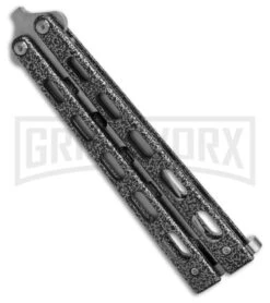 Bear & Son Knives 114 Silver Balisong Trainer Butterfly Knife - Satin Plain -Kershaw Store Bear Son Spear Point Butterfly Knife Stainless Steel 4in Dull Blade BHQ 8439 td spine large