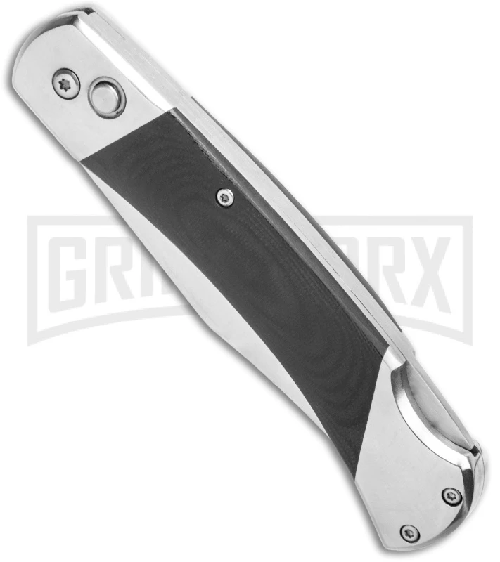 Bear And Son Black G-10 Automatic Lockback Knife - Satin Plain GA97 4 Bear And Son Black G-10 Automatic Lockback Knife - Satin Plain GA97 - Image 2