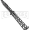 Bear & Son 115DSV Silver Vein Butterfly Knife - Damascus Plain 2 Bear & Son 115DSV Silver Vein Butterfly Knife - Damascus Plain -Kershaw Store Bear and Son Butterfly Black Damascus 115DSV BHQ 83522 jr large