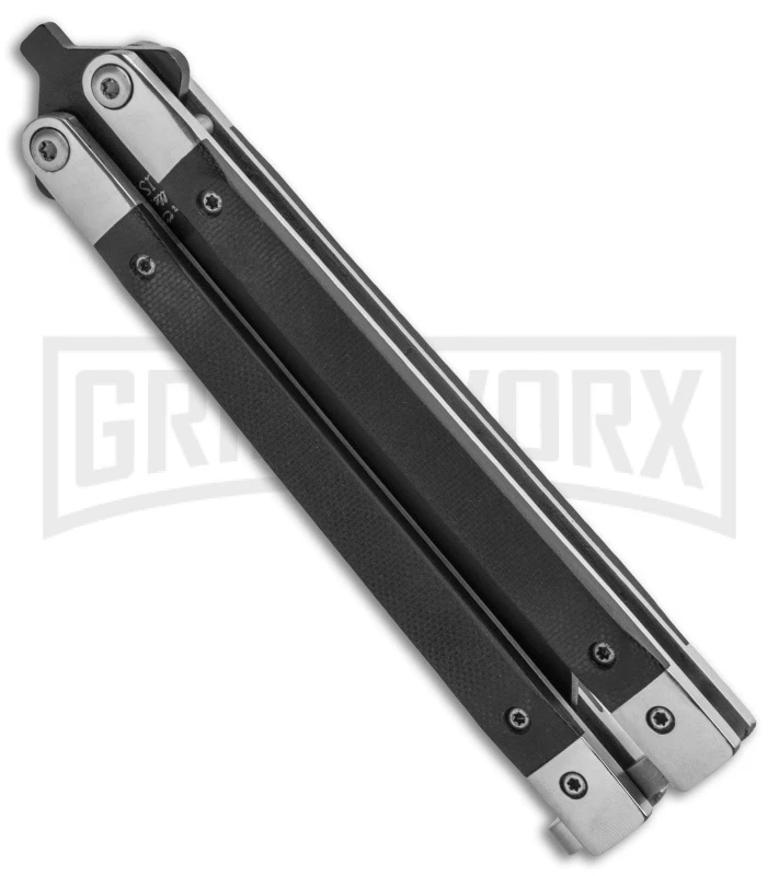 Bear & Son Black G-10 Balisong Butterfly Knife - Black Plain 4 Bear & Son Black G-10 Balisong Butterfly Knife - Black Plain - Image 2